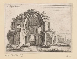 Rester av Temple of Minerva Medica i et landskap Listesso Tempio (tittel på objekt) Utsikt over Roma (serietittel) Alcune vedute et prospettive di luoghi dishabitati di Roma (serietittel)