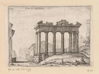 Rester av Saturn-tempelet i Forum Romanum i Roma Verto la Consolatione (tittel på objekt) Utsikt over Roma (serietittel) Alcune vedute et prospettive di luoghi dishabitati di Roma (serietittel)