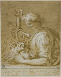 David med Goliats hode og sverd