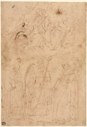 Madonna and Child in Glory above Three Saints, ca. 1570.