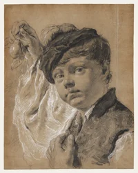 En gutt som holder en pære (Giacomo Piazzetta?)