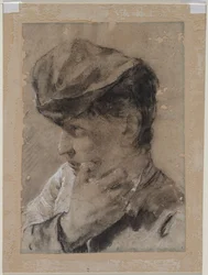 Head of a Young Man in a Cap, første halvdel av 1700-tallet.