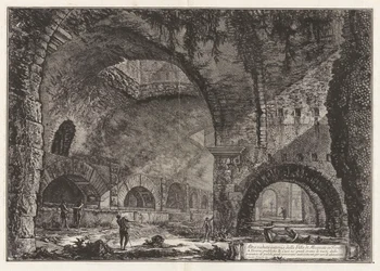 En annen utsikt over villaen til Maecenas i Tivoli, fra Vedute di Roma (utsikt over Roma)