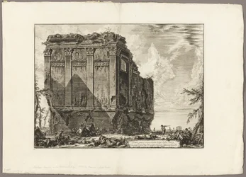 Gammelt tempel ofte kalt Helsetempelet på Via d#39;Albano åtte kilometer utenfor Roma, fra Views of Rome