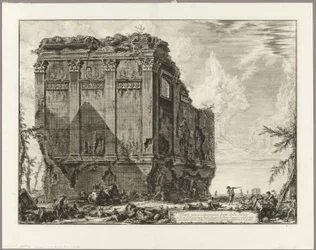 Gammelt tempel ofte kalt Helsetempelet på Via d#39;Albano åtte kilometer utenfor Roma, fra Views of Rome