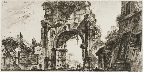 Drususbuen ved Porta S. Sebastiano i Roma, plate 8 fra Some Views of Triumphal Arches and other monuments