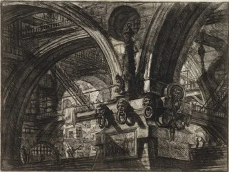 Fra serien The Imaginary Prisons (The Prisons of Invention) av Piranesi, Giovanni Battista (1720-1778). Kobberstikk, ca 1761, privat samling