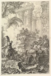 Frontispice, med Statue av Minerva, ca. 1748.