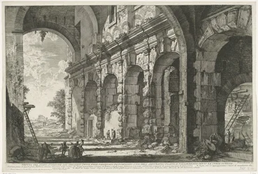 Fundering av de Santi Giovanni og Paolo te Roma Utsikt over øverste etasje av Serraglio delle Fiere bygget av Domitian for bruk av det flaviske amfiteateret og ofte kjent som Curia Ostilia (tittel på objekt) Gezichten op Roma (serietittel) Utsikt over R