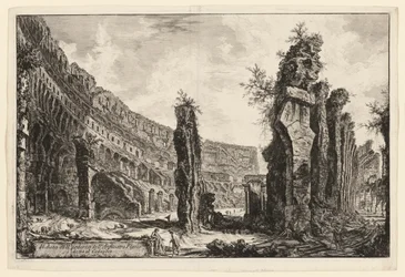 Innvendig utsikt over Colosseum, fra utsikt over Roma