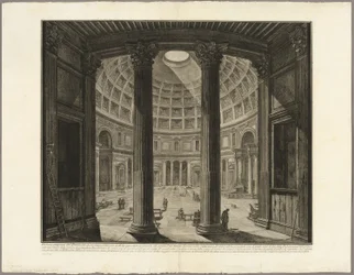 Innvendig utsikt over Pantheon, fra utsikt over Roma