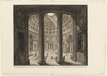 Innvendig utsikt over Pantheon, fra utsikt over Roma