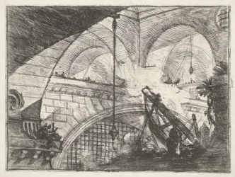 Kerker met hijsinstallatie Boog met schelpornament Kerkers (series title) Invenzioni Capric di Carceri all Acqua Forte (series title)   1368970   no       norwegian Successfully Translated  Original: ""Printemps, Daphnis et Chloe"" (Spring (Daphnis and Chl