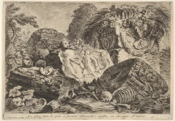 Plate 7: Oldtidsalter hvor ofringer ble utført i antikken, omgitt av andre..., 1743.