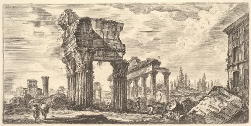 Plate 7: Temple of Jupiter Tonans Jupiter the Thunderer. 1. Temple of Concord. Temp..., ca. 1748.