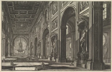 San Giovanni in Laterano, interiør, fra «Vedute di Roma» (Utsikter over Roma)