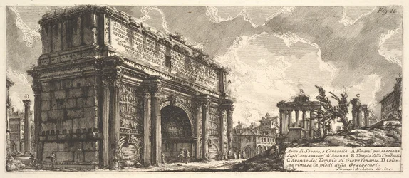Buen til Septimius Severus Arco di Severo, fra Caracalla, ca. 1756