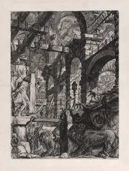 The Lion Bas-Reliefs, plate 5 fra Carceri d