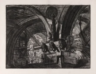 The Pier with a Lamp, plate 15 fra Carceri d