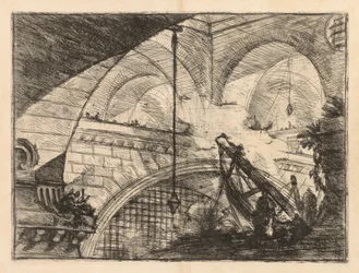 The Prisons: A Series of Galleries with Crane-like erection of Beams, 1745-1750.