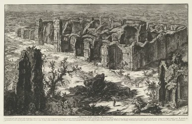 Thermen van Caracalla te Roma Ruinene av Antoninian Baths (tittel på objekt) Gezichten op Roma (serietittel) Utsikt over Roma designet og gravert av Giambattista Piranesi-arkitekten Ve (nez) iano (serietittel)