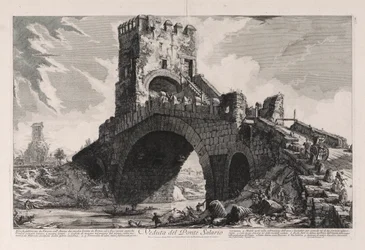 Veduta del Ponte Salario (Utsikt over Salario-broen), fra Vedute di Roma (Utsikt over Roma)