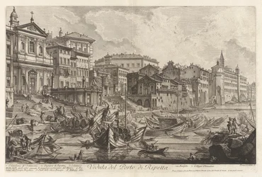 Veduta del Porto di Ripetta (Utsikt over havnen i Ripetta), fra Vedute di Roma (Utsikt over Roma)