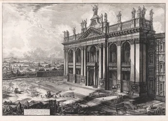Utsikt over fasaden til basilikaen S. Giovanni Laterano