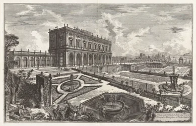 Utsikt over villaen til Hans Eminense kardinal Alessandro Albani utenfor Porta Salaria, fra Vedute di Roma (Utsikter over Roma)