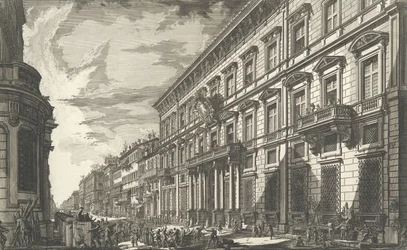 Utsikt langs Via del Corso av Palazzo dell