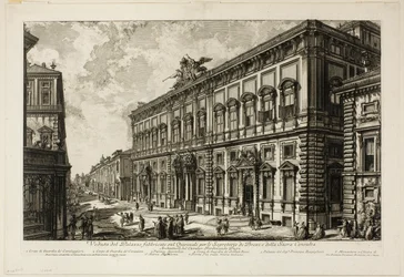 Utsikt over Palazzo della Consulta på Quirinal som huser det pavelige sekretariat, fra utsikt over Roma