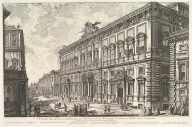 Utsikt over Palazzo della Consulta på Quirinal som huser det pavelige sekretariat, av..., ca. 1760-78.