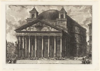 Utsikt over Pantheon of Agrippa, i dag S. Maria ad Martyres, fra Utsikt over Roma