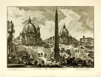 Utsikt over Piazza del Popolo, fra utsikt over Roma