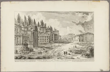 Utsikt over stedet for det gamle Forum Romanum, fra utsikt over Roma