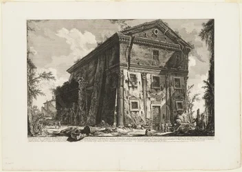 Utsikt over Bacchus-tempelet, nå kirken S. Urbano, to mil unna Roma, bortenfor Porta S. Sebastiano, fra utsikt over Roma