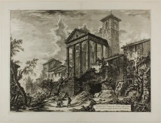 Utsikt over Hercules-tempelet ved Cori, ti mil unna Velletri, fra utsikt over Roma