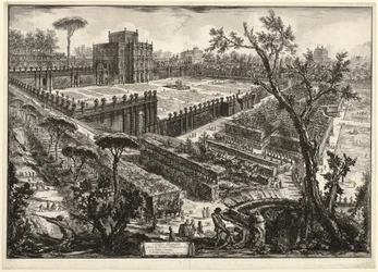 Villa Pamphili utenfor Porta S. Pancrazio, fra utsikt over Roma