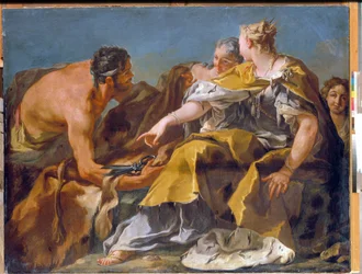 Dido-bygningen Kartago, olje på lerret av Giovan Battista Pittoni - State Hermitage, St. Petersburg