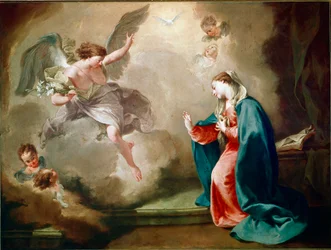 Bebudelsesmaleriet av Giambattista (Giovan Battista) (Giovanni Battista) Pittoni (1687-1767)