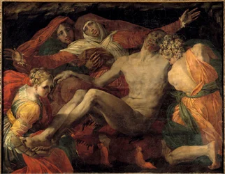 Pieta-maleri av Giambattista di Jacopo Rossi dit Rosso Fiorentino (1494-1540) 1530-1535 Søn 1,27x1,63 m