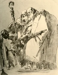 En biskop, to andre prester og en diakon med ritualet, c1740-tallet, 1928