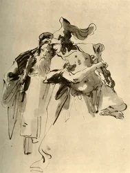 En soldat og en gammel mann, midten av 1700-tallet, 1928