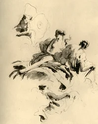 Amor og tre kvinner, midten av 1700-tallet, 1928