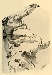 Knestående figur, sett bakfra, 1743-1744, 1928