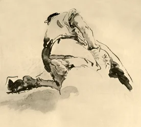 Knestående figur sett bakfra, midten av 1700-tallet, 1928