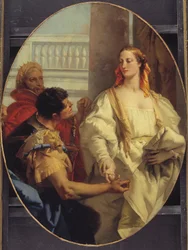 Latinus tilbyr sin datter Lavinia til Aeneas i ekteskap