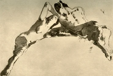 Mannlig og kvinnelig faun, midten av 1700-tallet, 1928