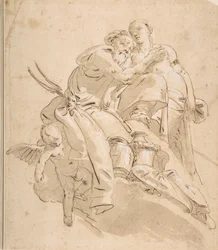 Marine guddom med tilhørende kvinneskikkelse, ca. 1716-1770.