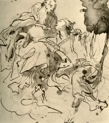 Gammel mann og ung kvinne, 1761, 1928